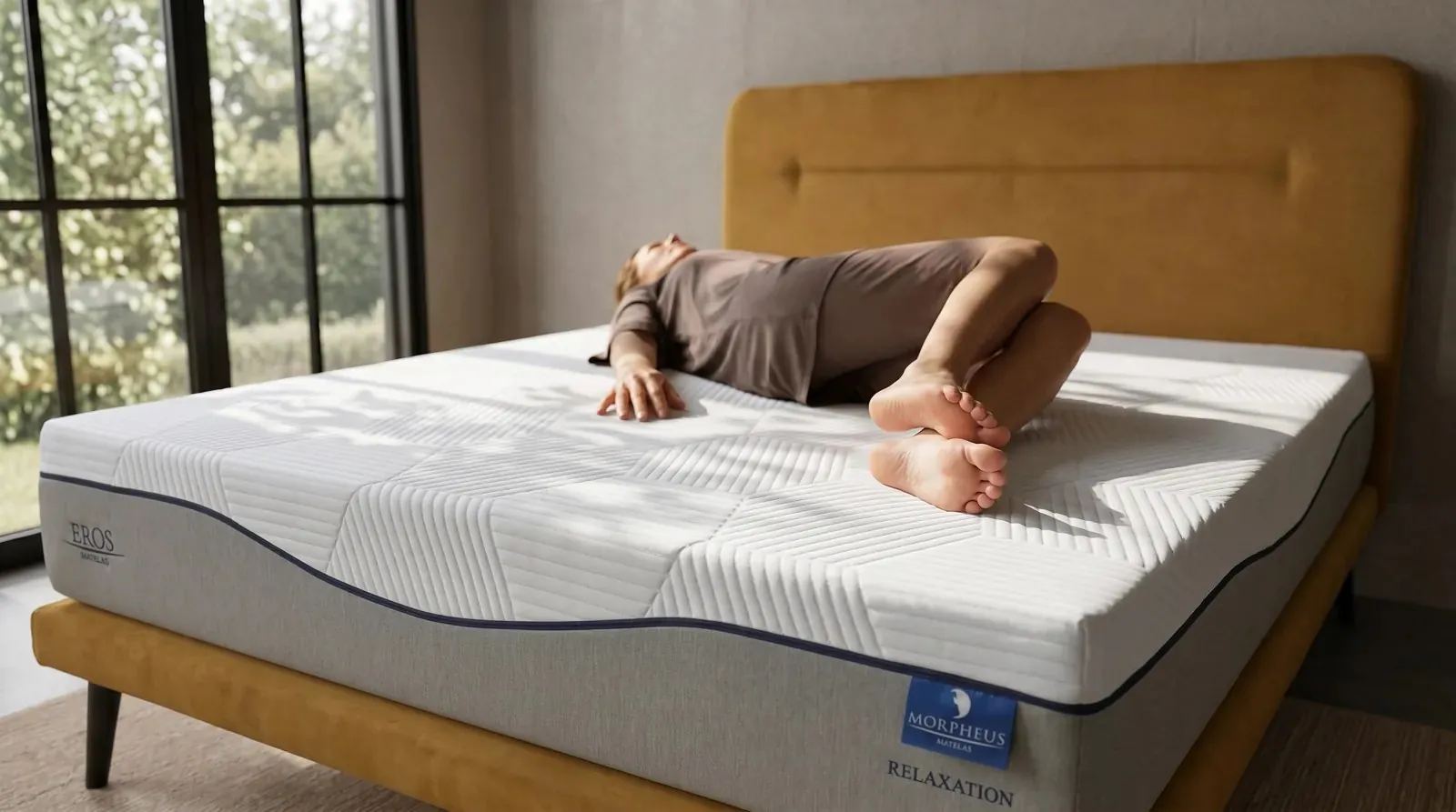 Matelas Morpheus Eros posé sur un lit